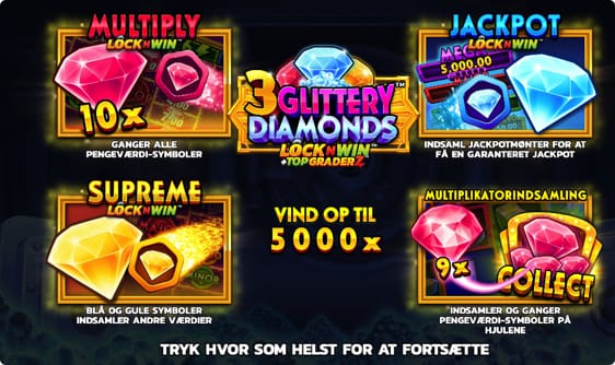 3 Glittery Diamonds – udløs free spins og vind jackpot