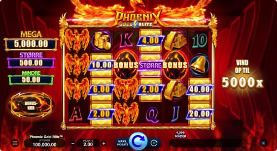 Phoenix Gold Blitz med free spins og jackpot